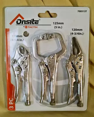 Vise Grip Set 3 Mini New Sealed Onsite Tactix 700513t 4 1/4  4 3/4  5  Hand Tool • $17.99