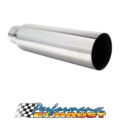 Straight Cut STAINLESS Exhaust Tip - 2  Inlet - 3  Outlet (12  Long)  • $24