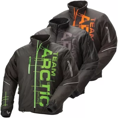 Arctic Cat Men's Team Arctic Racing Snowmobile Jacket - Green Black Orange • $61.99