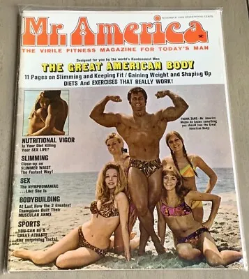 Frank Zane With Beach Babes - Mr. America Bodybuilding Magazine - November 1969 • $39.99