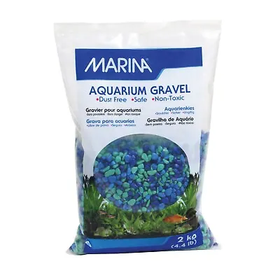 Marina Tri Colour Blue Decorative Aquarium Gravel Fish Tank Gravel 2kg • £7.49