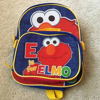 E Is For Elmo Toddler Backpack Detachable Bag Sesame Street Used Small Tear • $2.99