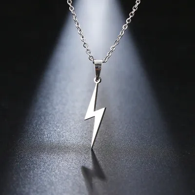 Lightning Bolt Steel Necklace - Silver Or Gold • £3.95