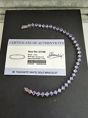 9ct White Gold Bracelet (AU7510) Gems TV Tanzanite • £429