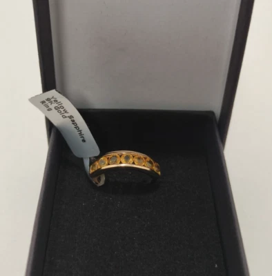 Gold 9 Ct 375 Ring With Yellow Sapphires Fully Hallmarked Size J1/2 - 1.98g • $49.65