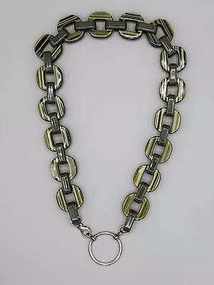 Vintage Mid Century 925 La Loop Eyeglass Holder Necklace With Acetate Links 25  • $275