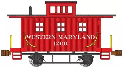 Bachmann-Old-Time Wood Bobber Caboose - Ready To Run -- Western Maryland 1200 (r • $20.35