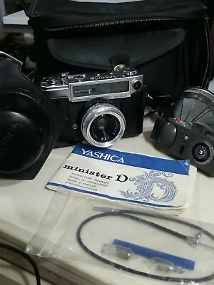1973 Yashica Minister-D Rangefinder Camera-leather Case Carry Bag Sunset Flash • £52.96