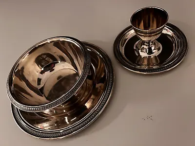 Vintage Italian Silver 800 - Set Of 3: Plate + Bowl  + Egg Cup • $310