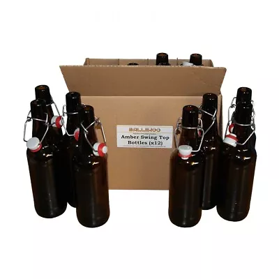 Brown Amber Swing Top - 500ml Grolsh Style Beer Bottles Box Of 12 For Home Brew • £23.10