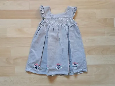 £2 • Buy Baby Girls Grey Cord Dress Age 12-18 Months