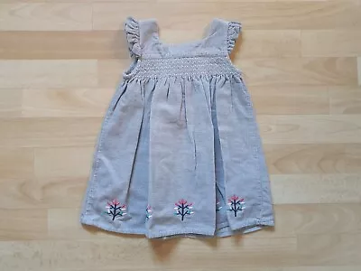 £2 • Buy Baby Girls Grey Cord Dress Age 12-18 Months