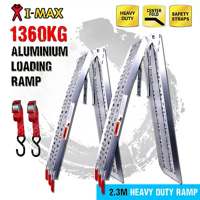 1360KG Aluminium Folding Loading Ramps ATV Motobike Motorcycle Mower Trailer UTV • $139.90