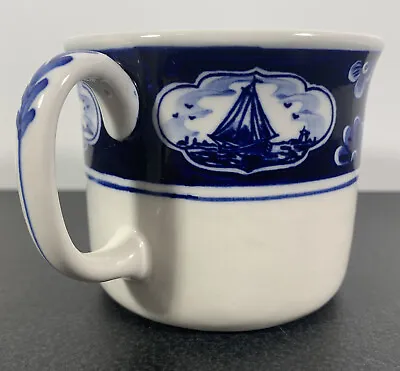 Vintage Delft Blue Pottery Windmill Hand Painted Coffee Or Tea Mug. Handcrafted • $2.99