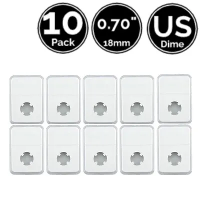 10 Pack 0.70 Inch 18 Mm Slab Coin Display Holder Direct Fit For US Dime • $14.95