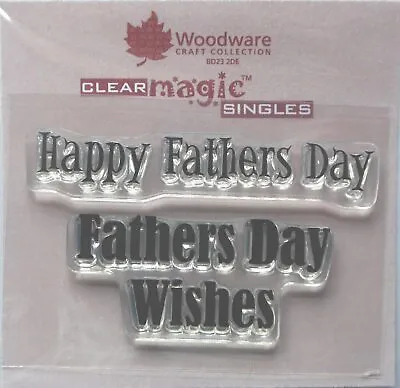 £3.75 • Buy Woodware Happy Fathers Day Wishes 2 Pc Clear Stamp Set Fathers Day Card Making