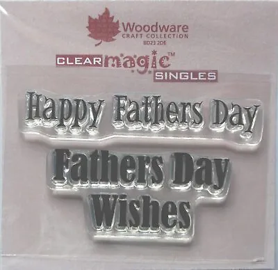 Woodware Happy Fathers Day Wishes 2 Pc Clear Stamp Set Fathers Day Card Making • £4.20