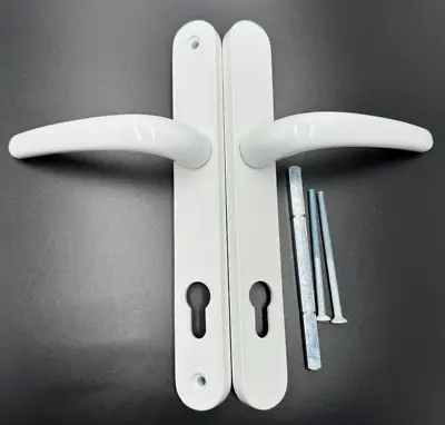 UPVC Door Handle  185mm Screw Fix  Polished White Pair 92PZ • £15