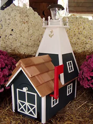 $214.99 • Buy Amish Rural Green Mailbox Solar Lighthouse Handmade Homemade Handcrafted