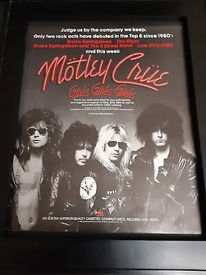 Motley Crue Girls Girls Girls Rare Promo Poster Ad Framed Printed Once! • $70