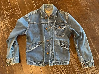 Rare Vintage 60s Blue Bell Wrangler Small Selvedge Denim Jacket • $319.95