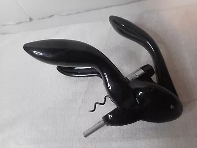 Rabbit Wine Lever Corkscrew Wine Opener W Built-In Foil Cutter Barware All Black • $11