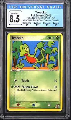 2004 Pokemon Kids' WB! Poke Card Creator 1 Treecko Pokemon TCG Card CGC 8.5 • $300
