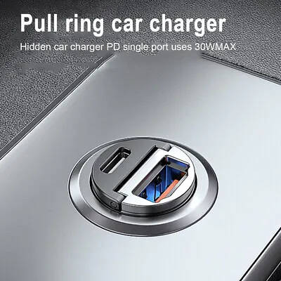 Mini Dual USB Type-C PD Car Charger Adapter 30W FastCharging Power Outlet Socket • $9.89