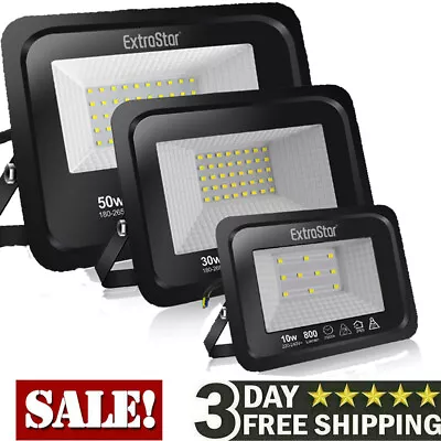 LED Floodlight 50W 30W 10W Outdoor Garden Security Flood Light External Lighting • £12.99