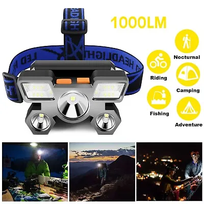 LED Headworn Light Headlamp Mining Lamp USB Rechargeable Camping Waterproof USA • $9.99