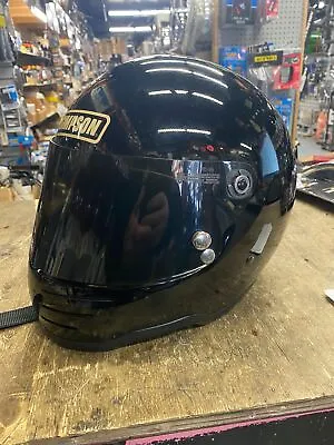 Vtg 1975 Simpson FF Racing Helmet Black Flip Shield Motorcycle Drag Race Car • $249.95