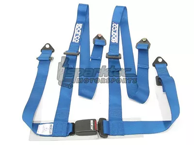 Sparco Racing Seat Belt Safety Harness Street Tuner Blue 2-Inch 4-Point Bolt-In • $130.07