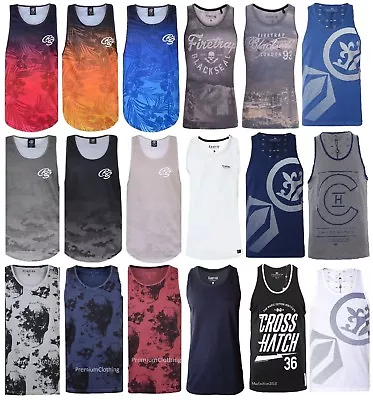 Mens Crosshatch Firetrap Duke Vest Sleeveless Muscle T Shirt Polo Tank Top Gym  • £5.99