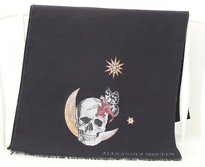 ALEXANDER MCQUEEN Moonlight Fil Coupé Scarf Made In ITALY Wool Blend 19 X70  NEW • $395