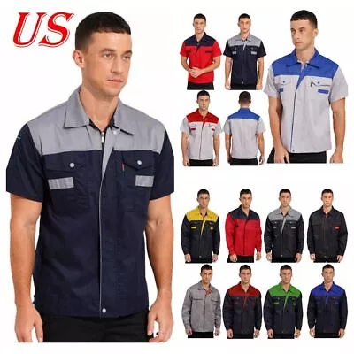 US Work Shirts Specialty Auto Mechanic Technician Uniform Men Short Sleeve Shirt • $22.46