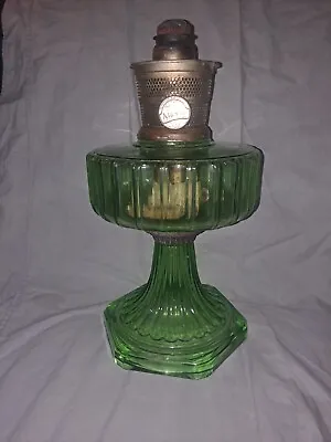 Aladdin Cathedral Oil Kerosene Lamp Green B-108 Vaseline Model B Burner • $149.99