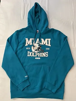 Mitchell & Ness NFL Miami Dolphins Hoodie Sweatshirt Throwback Logo Men’s Size L • $69.95