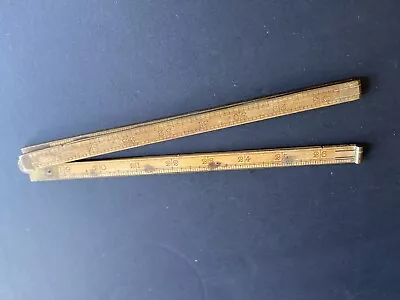 Vintage Rabon Boxwood Brass Folding Ruler 36  Made In England • $8.87