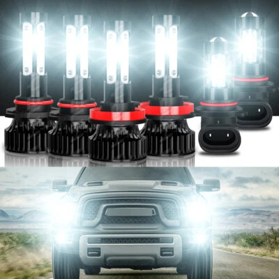 $29.98 • Buy For 2016 2017 2018 Dodge RAM 1500 2500 3500 Led Headlight Hi/Lo&Fog Light Bulbs