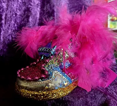 Krewe Of Muses Mardi Gras Themed Baby/child’s Shoe Sneaker 2024 Feathered Beaded • $65