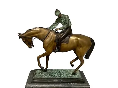 Antique 1800s Bronze Equestrian Jockey Sculpture By P.J. Mene In Excellent Cond • $1100