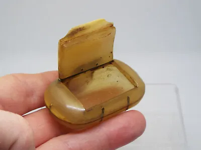 Antique Victorian Small Horn Snuff Box Hand-crafted. • £28