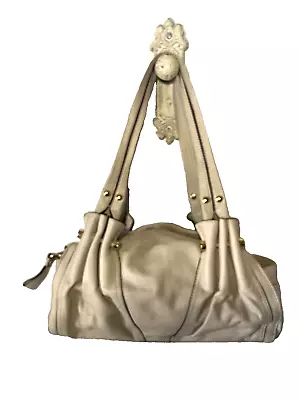B. Makowsky  Glove Leather Double Entry Zipper Top Shoulder Bag Beige/taupe • $34.42