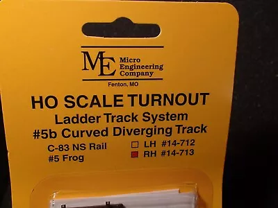 Micro- Engineering #14-713 HO LADDER TRACK SYSTEM TURNOUT RH #5b Code 83 • $33.95