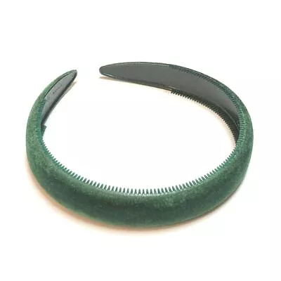 Hair Headband Girls Green Flocked Fuzzy Velvet Style Vintage New Made In France • $24.99