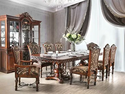 9 Piece Cherry Brown Traditional Table & Chairs Set -  Dining Room Furniture CC2 • $4244.87