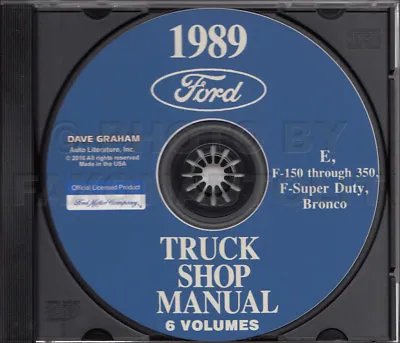 1989 Ford Truck Shop Manual 6 Book Set On CD F150 F250 F350 Bronco Van Service • $29.94