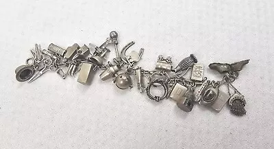 Vintage Sterling Silver Tiny Charm Bracelet • $249