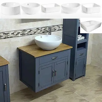 Grey Bathroom Wall Hung Vanity Unit Furniture Wash Stand Ceramic Basin 502GW • £426.76