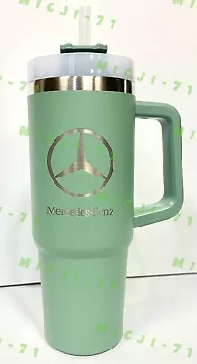 Mercedes Benz Green Cup With Holder Mug 30oz Stainless Steel Water Bottle • $42.99